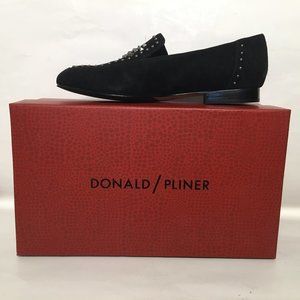 Donald Pliner Black Suede Lofers Sz 7.5